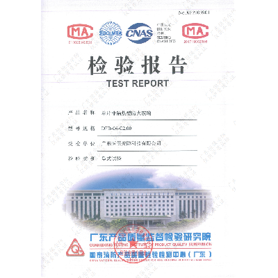 DFB-06-C2.00 06mm高硼硅防火玻璃 報告（廣東恒保安防）